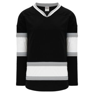 Athletic Knit Black and White LA Kings Pattern Hockey Jersey, Adult Size Small
